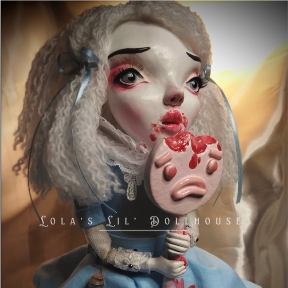 ALICE ODDITY HORROR PUPPET CREEPY ARTIST DOLL OOAK Adorable Gothic Halloween - Picture 1 of 15